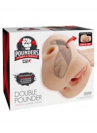 Телесный мастурбатор с вибрацией Double Pounder Vibrating Squeeze Stroker - Pipedream - в Энгельсе купить с доставкой