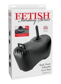 Черное надувное кресло с платформой для фиксации дилдо Body Dock Inflatable Love Seat - Pipedream - купить с доставкой в Энгельсе