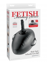 Черный надувной мяч с платформой для фиксации дилдо Body Dock Inflatable Love Ball - Pipedream - купить с доставкой в Энгельсе