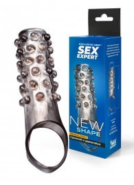 Дымчатая насадка на пенис с выпуклостями - 11 см. - Sex Expert - в Энгельсе купить с доставкой