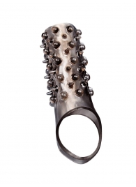 Дымчатая насадка на пенис с шипами и выпуклостями - 12,5 см. - Sex Expert - в Энгельсе купить с доставкой