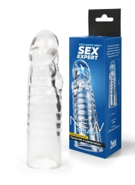 Прозрачная закрытая насадка на член - 15 см. - Sex Expert - в Энгельсе купить с доставкой