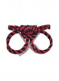 Черно-красные наручники-оковы ’’Узел-омега’’ из хлопковой веревки - Pecado - купить с доставкой в Энгельсе