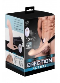 Телесный полый страпон с вибрацией Erection Agents - 24,1 см. - NMC - купить с доставкой в Энгельсе
