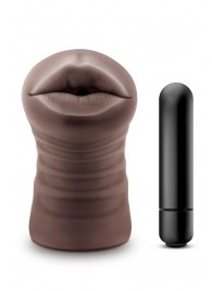 Коричневый мастурбатор-ротик Krystal Vibrating Masturbator - Blush Novelties - в Энгельсе купить с доставкой