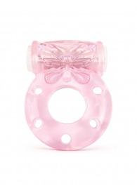 Розовое эрекционное виброкольцо с бабочкой - 1137 - в Энгельсе купить с доставкой
