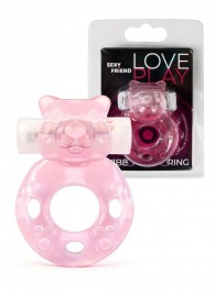 Розовое эрекционное виброкольцо в форме мишки - 1137 - в Энгельсе купить с доставкой
