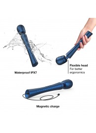 Синий вибромассажёр с насадками Man.wand Edgy - Manwan - в Энгельсе купить с доставкой