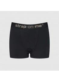 Черные трусики-боксеры для фиксации насадок Strap-on-me Harness Lingerie Allure - size L - Strap-on-me - купить с доставкой в Энгельсе