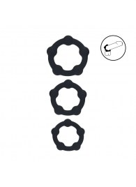 Набор из 3 эрекционных колец Beaded Silicone Cockring Set - Shots Media BV - в Энгельсе купить с доставкой