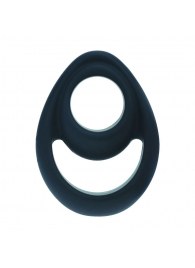 Черное эрекционное кольцо Double Ergo Silicone Cockring - Shots Media BV - в Энгельсе купить с доставкой