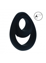 Черное эрекционное кольцо Double Ergo Silicone Cockring - Shots Media BV - в Энгельсе купить с доставкой