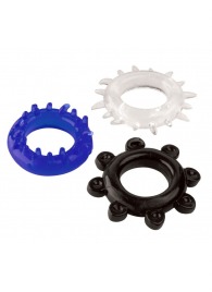 Набор из 3 эрекционных колец разного цвета и рельефа - Boys of Toys - в Энгельсе купить с доставкой