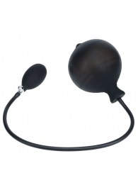 Черная анальная втулка с функцией расширения Ribbed Inflatable Silicone Anal Plug - Shots Media BV