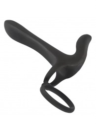 Черная насадка на член с вибрацией Couple’s Vibrator - Orion - в Энгельсе купить с доставкой