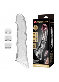 Прозрачный фаллоудлинитель с 3 вставками - 28 см. - Baile - в Энгельсе купить с доставкой