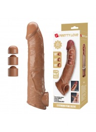 Карамельный фаллоудлинитель с подхватом мошонки Silas - 26 см. - Baile - в Энгельсе купить с доставкой