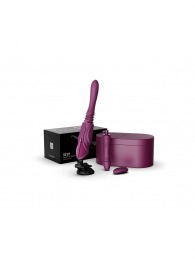 Фиолетовая секс-машина с функцией нагрева, насадками и присоской Sesh - Zalo - купить с доставкой в Энгельсе