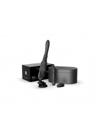 Черная секс-машина с функцией нагрева, насадками и присоской Sesh - Zalo - купить с доставкой в Энгельсе