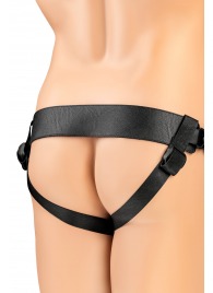 Телесный фаллопротез на черных ремнях Conall - 15 см. - ToyFa - купить с доставкой в Энгельсе