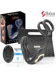 Черная анальная пробка с вращением и эрекционными кольцами - Ibiza - в Энгельсе купить с доставкой