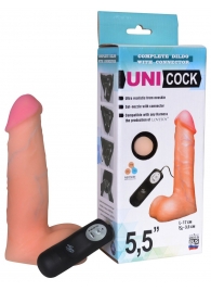 Фаллическая насадка Харнесс UNICOCK 5,5  с вибрацией - 17 см. - LOVETOY (А-Полимер) - купить с доставкой в Энгельсе