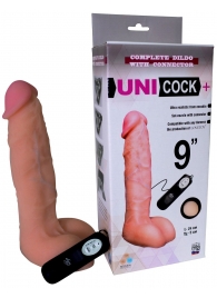 Фаллическая насадка Харнесс UNICOCK 9  с вибрацией - 24 см. - LOVETOY (А-Полимер) - купить с доставкой в Энгельсе