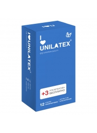 Классические презервативы Unilatex Natural Plain - 12 шт. + 3 шт. в подарок - Unilatex - купить с доставкой в Энгельсе