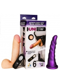 Вибрострапон с двумя насадками UniStrap - 18 и 18 см. - LOVETOY (А-Полимер) - купить с доставкой в Энгельсе