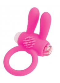 Розовое эрекционное виброкольцо A-toys с ушками - A-toys - в Энгельсе купить с доставкой