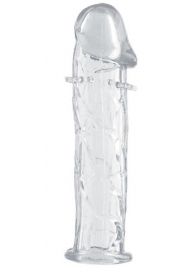 Гладкая прозрачная насадка с усиками под головкой - 12,5 см. - Toyfa Basic - в Энгельсе купить с доставкой