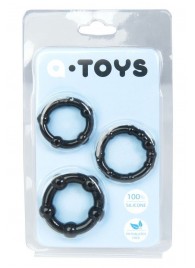 Набор из 3 чёрных эрекционных колец A-toys - A-toys - в Энгельсе купить с доставкой