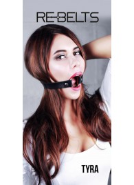 Чёрный кожаный чокер-кляп Tyra Black - Rebelts - купить с доставкой в Энгельсе