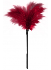 Пластиковая метелочка с красными пёрышками Small Feather Tickler - 32 см. - Blush Novelties - купить с доставкой в Энгельсе