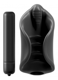 Чёрный мастурбатор Vibrating Silicone Stimulator с вибрацией - Pipedream - в Энгельсе купить с доставкой