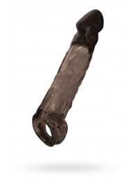 Чёрная насадка на пенис Tс подхватом - 19,5 см. - ToyFa - в Энгельсе купить с доставкой