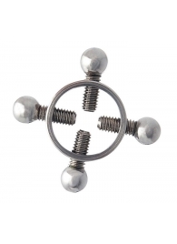 Серебристые зажимы для сосков на винтах - ToyFa - купить с доставкой в Энгельсе