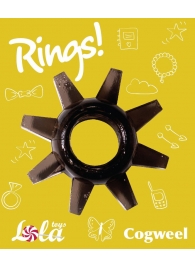 Чёрное эрекционное кольцо Rings Cogweel - Lola Games - в Энгельсе купить с доставкой