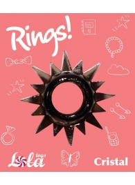 Чёрное эрекционное кольцо Rings Cristal - Lola Games - в Энгельсе купить с доставкой