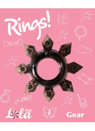 Чёрное эрекционное кольцо Rings Gear - Lola Games - в Энгельсе купить с доставкой