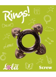 Чёрное эрекционное кольцо Rings Screw - Lola Games - в Энгельсе купить с доставкой