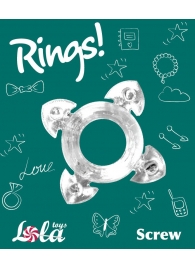 Прозрачное эрекционное кольцо Rings Screw - Lola Games - в Энгельсе купить с доставкой