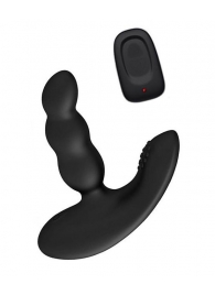 Черный силиконовый стимулятор простаты Levett Nitoc с пультом ДУ - Levett - в Энгельсе купить с доставкой
