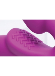 Ярко-розовый безремневой вибрострапон Evoke Vibrating Strapless Silicone Strap-on Dildo - XR Brands - купить с доставкой в Энгельсе