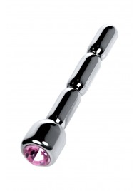 Серебристый уретральный плаг со стразом - 7 см. - ToyFa - купить с доставкой в Энгельсе