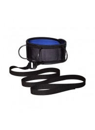 Чёрно-синий неопреновый ошейник с поводком - Sitabella - купить с доставкой в Энгельсе