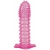 Гелевая розовая насадка с шипами - 12 см. - Toyfa Basic - в Энгельсе купить с доставкой