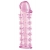 Гелевая розовая насадка на фаллос с шипами - 12 см. - Toyfa Basic - в Энгельсе купить с доставкой