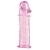 Гладкая розовая насадка с усиками под головкой - 12,5 см. - Toyfa Basic - в Энгельсе купить с доставкой