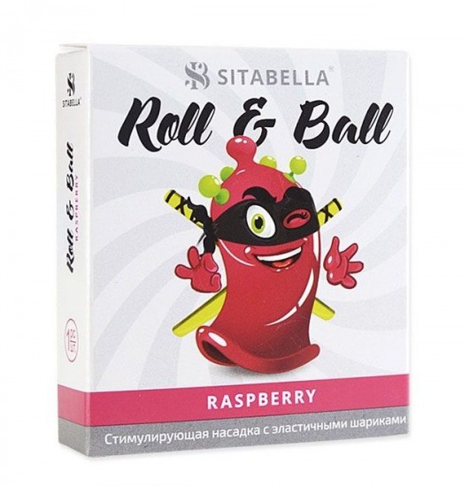 Стимулирующий презерватив-насадка Roll   Ball Raspberry - Sitabella - купить с доставкой в Энгельсе